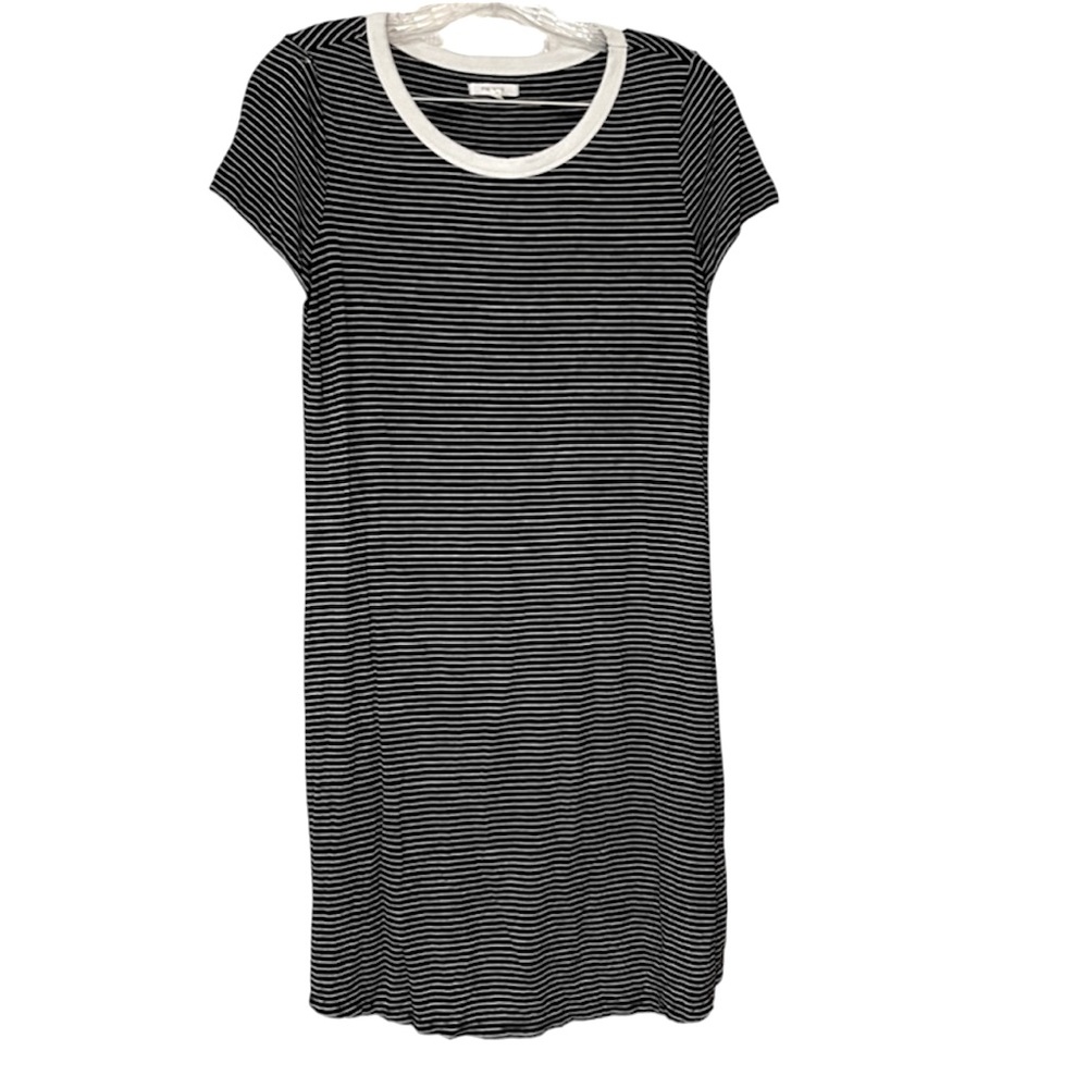 Maurice’s - Black with White Stripped T-Shirt Dress Size: Small